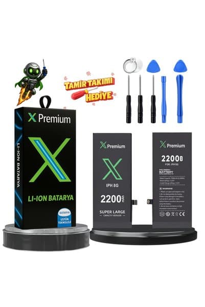X PREMİUM iPhone 8 Batarya Xpremium Pil Süper Yüksek Kapasiteli Güçlendirilmiş 2200 mAh
