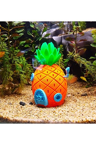 TRİVOXEL Sponge Bob Ananas Ev Beton Dolgulu Akvaryum Dekoru