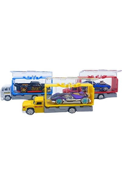 NEW T New Toy Araba Taşıyan Tır | 3'lü Metal Arabalı Oyuncak Kamyon Seti | 789-12