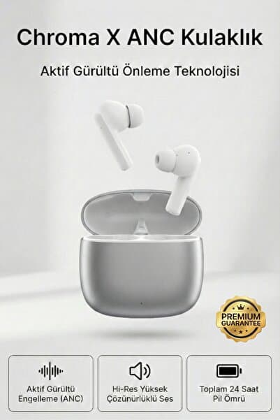 4 Berry Chroma X Kablosuz Bluetooth Kulaklık – Yüksek , Akıllı Tasarım Gri