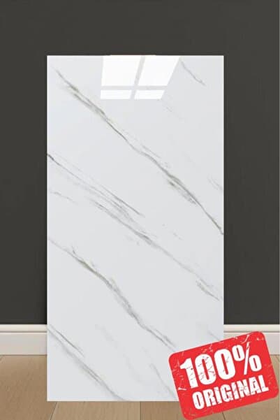 Renkli Duvarlar CF-1003 Shiny 30x60cm Mermer Desenli Yapışkanlı Seramik Desen Banyo WC Kaplama Duvar Paneli Kağıdı