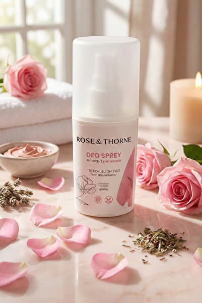 ROSE & THORNE Deo Sprey Kadın (Women) - Doğal Deodorant - Ter Kokusunu Önler Roll On Spreyli Kalıcı 50 ml