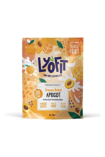Lyofit Food Kayısı Kuru Meyve Cipsi - Dondurularak Kurutulmuş Freeze Dried Çıtır Kayısı 25g 1 Adet