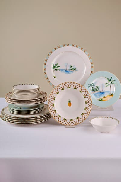 Forever Bone Tropical 24 Parça 6 Kişilik Yemek Takımı
