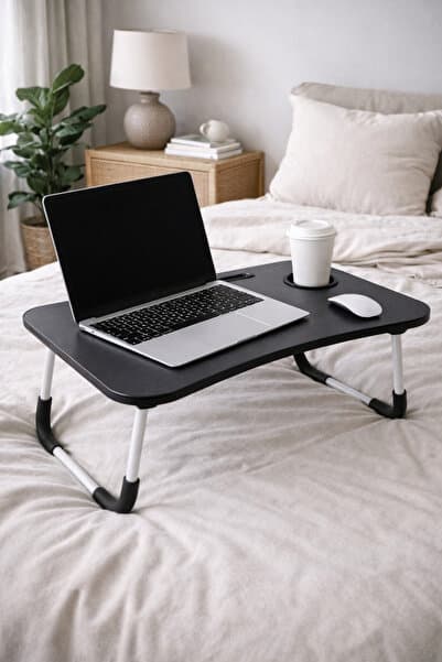Portatif Katlanabilir Yatak Koltuk Üstü Hasta Servis Masası Laptop Bilgisayar Sehpası