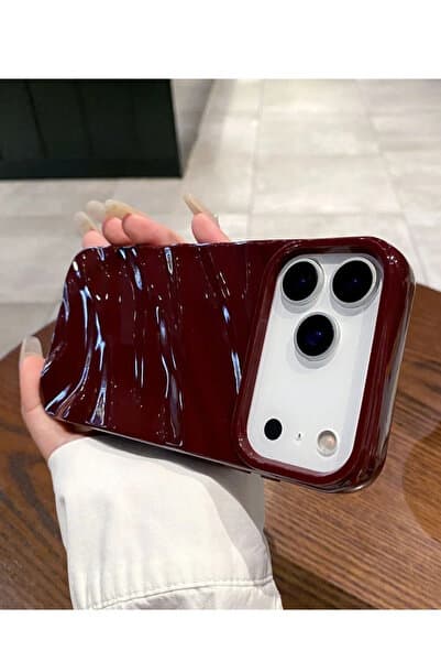 KVK PRİVACY iPhone 17 Pro Max / 18 Pro Max Uyumlu Kılıf Lüks Parlak Elektroliz Darbelere Karşı Dayanıklı Yumuşak Kapak Bordo