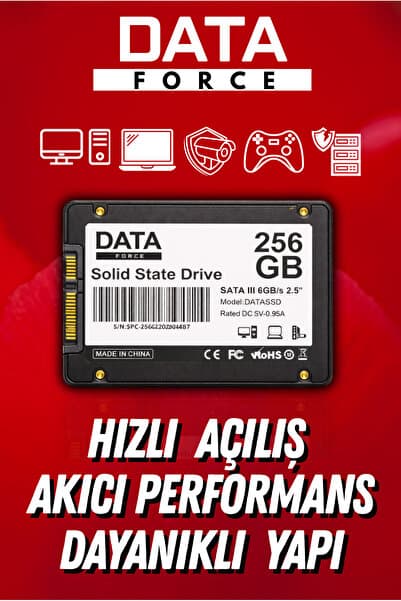 DataForce 256GB SSD 2.5” SATA III – Hızlı Açılış, Sessiz