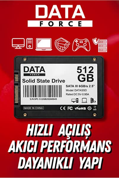 DataForce 512GB SSD 2.5” SATA III – Hızlı Açılış, Sessiz