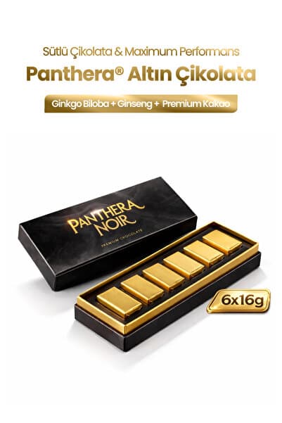 Panthera Noir Ginsengli Sütlü Premium Çikolata | Gizli Kargo | 6'lı Paket Maksimum