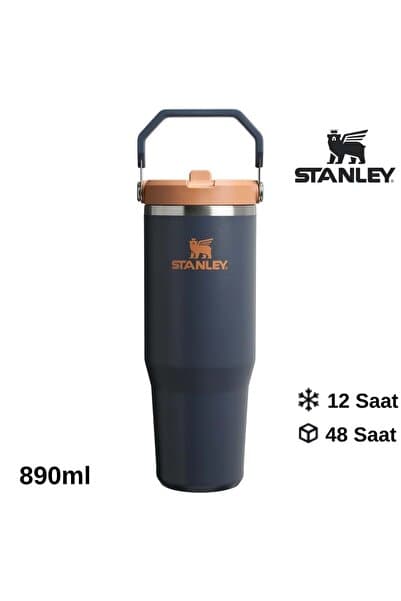 Stanley The IceFlow Flip Straw Pipetli Termos Bardak 0.89 LT Matara LACİVERT