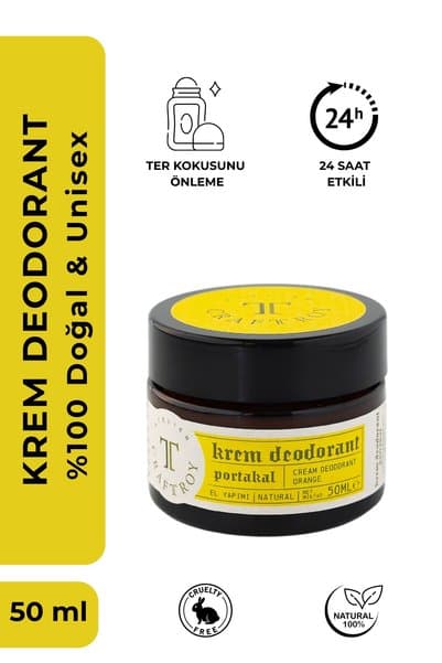 Craft Troy Krem Deodorant / Doğal Portakal Yağı Ile Kokulandırılmış/ 50 ml