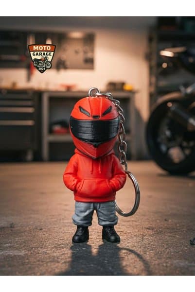 MotoGarage 3D Baskı Kırmızı Motosiklet Anahtarlık – Motor Aksesuar | Motor & Motosiklet Tutkunlarına Özel