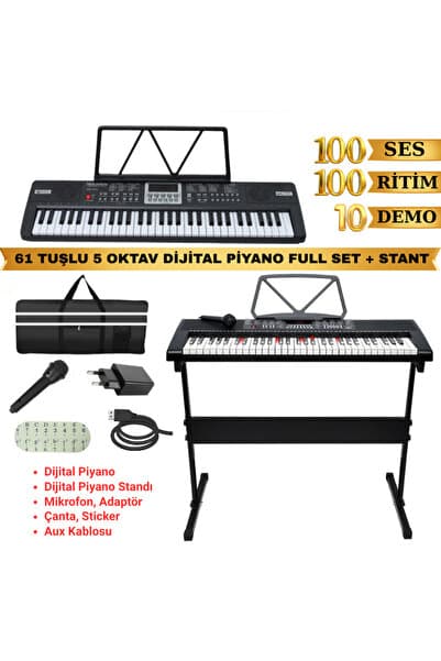 MultiZone Stantlı Piyano Org Başlangıç Klavye Çocuk 61 Tuşlu Hediye Elektronik Dijital Müzik Eğitim