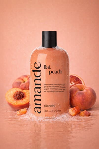 Amande Flat Peach Şeftali ve Kan Portakalı Kokulu Parfümlü Duş Jeli 380 ml | Vegan Formül