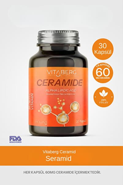 Vitaberg Ceramide 30 Kapsül | Seramid, Alfa Lipoik Asit, Vitamin C, B6 ve B12 | Vegan
