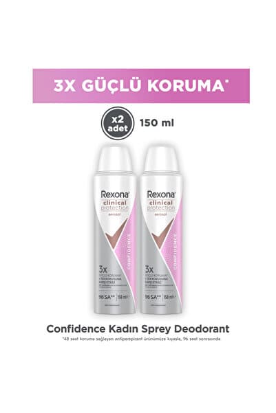 Kadın Clinical Protection Spray Deodorant Confidence 150 ml X2