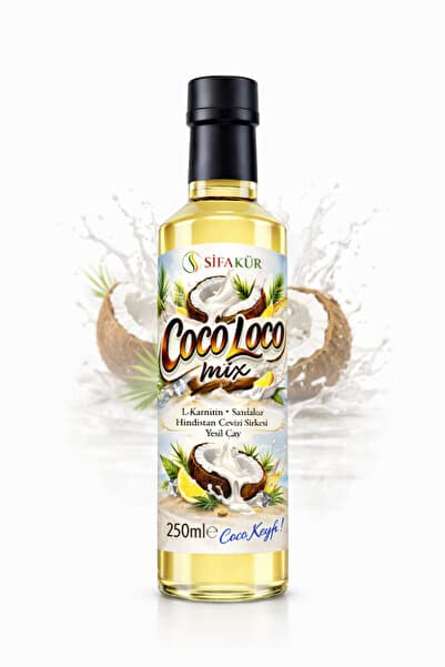 ŞİFAKÜR BİTKİSEL SAĞLIK ÜRÜNLERİ Şifakür Coco Loco Mix Doğal Hindistan Cevizi Sirkesi ve Şurubu İçecek Konsantresi 250 ml