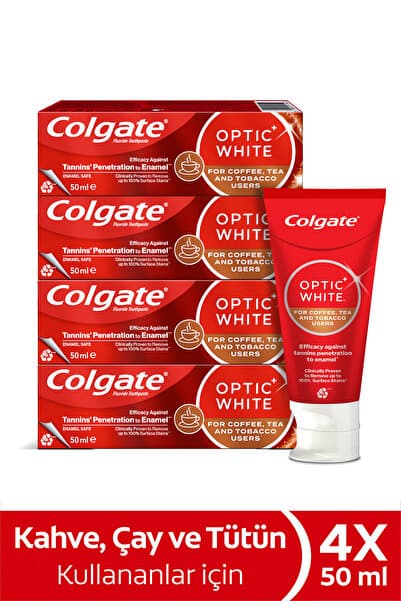 Optic White Kahve, Çay Ve Tütün Kullanıcıları Için Diş Macunu 50 ml X4 Adet