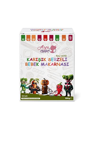 AşçıAnne Karışık Sebzeli Keçi Sütlü Makarna Dirsek - 250g