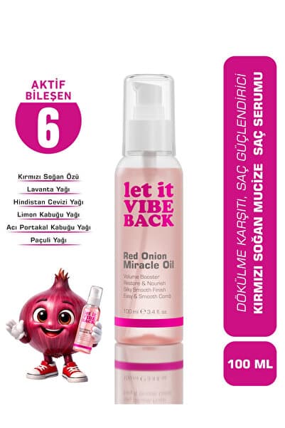 let it VIBE BACK Kırmızı Soğan Özlü Saç Serumu 100 ml - Dökülen ve Yıpranmış Saçlar Için Onarıcı Bakım Yağı