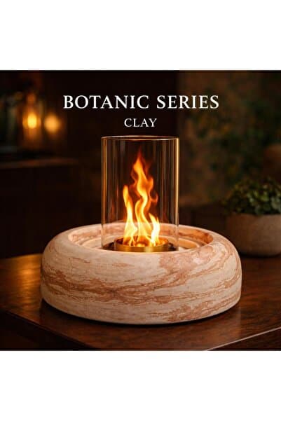 Botanic Series - Clay masaüstü şömine | Bioethanol yakıtlı | Dumansız | Kokusuz | Yakıt hediyeli