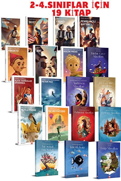 Kızıl Panda Yayınevi Çocuk Masal Öykü Roman Seti (19 Kitap)