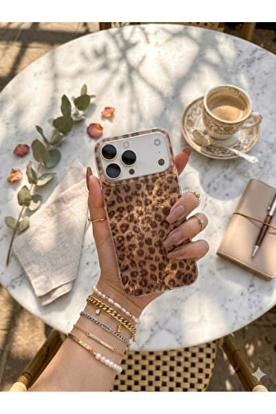 MustCase iPhone 17 Pro Uyumlu Leopar Desenli Kılıf Darbe Emici İnce Tasarım Silikon Telefon Kılıfı