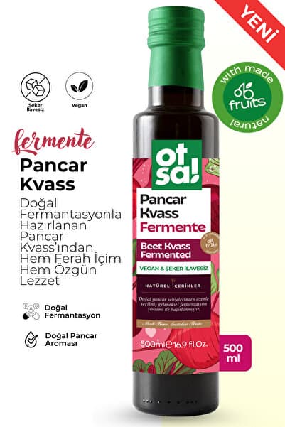Otsa Fermente Pancar Kvass – Şeker İlavesiz Vegan İçecek 500 ml