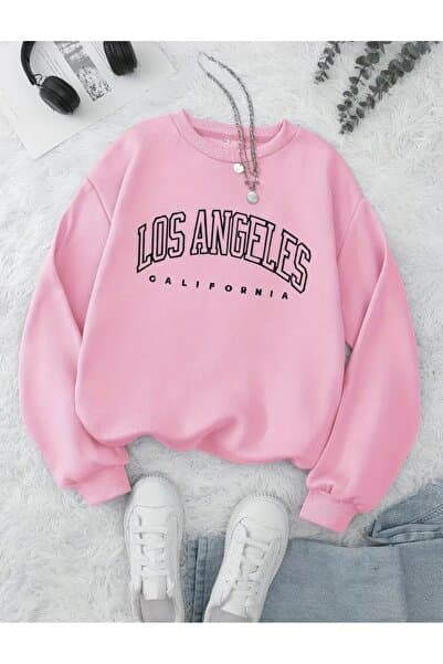 ELAN WEAR KADIN BASKILI HODDİE SWEATSHIRT 2 İPLİK OVERSİZE KESİM BÜYÜK BEDEN