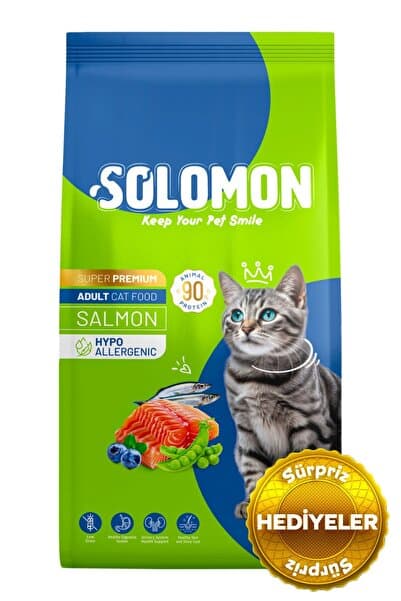 Yetişkin Somon'lu Süper Premium Kedi Maması 9 Kg - Hipoalerjenik - Düşük Tahıllı