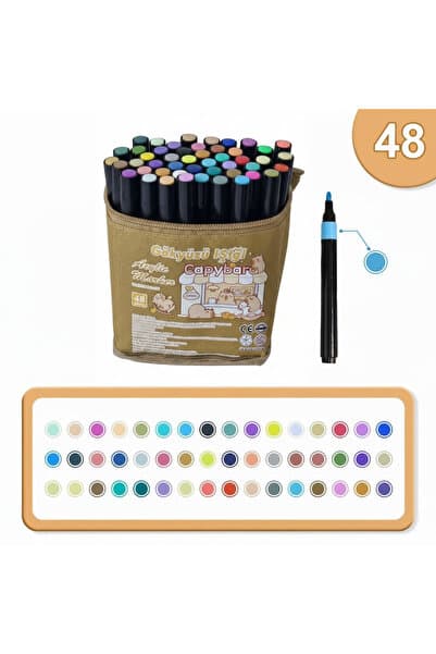 48li Akrilik Marker Kalem Seti - Capybara Desenli