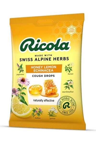 Ricola Made With Swiss Alpine Herbs Honey Lemon Echınacea Chough Pastil 75g 19 Adet