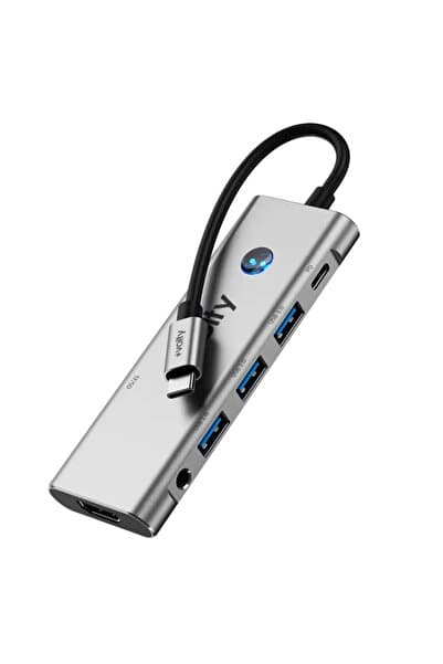 Volty Type-C to HDMI Çoğaltıcı Hub 6 in 1 | 4K 60Hz, 100W PD, Ses Portu, SD/TF (V0301006)