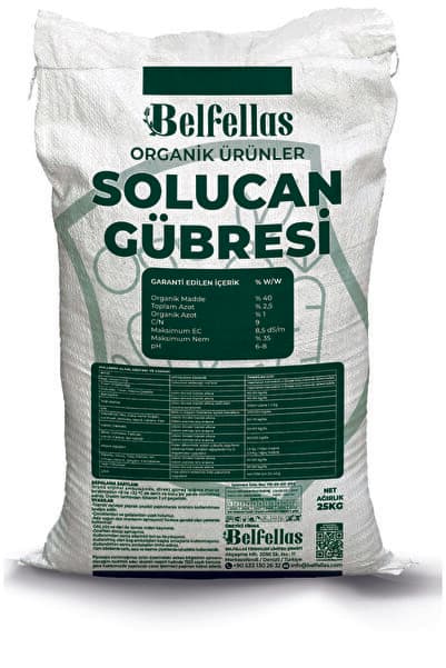 Belfellas Organik 25 Kg Katı Solucan Gübresi