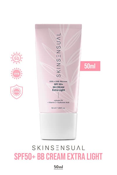 Skin Sensual SPF50+ PA++++ Kapatıcı BB Krem ExtraLight 50ml | Leke Karşıtı, Aydınlık Cilt Görünümü|UVA+UVB Koruma