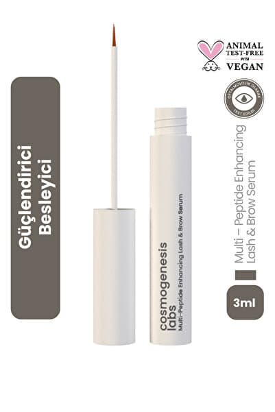 Cosmogenesis Labs Kaş Kirpik Güçlendirici Serum 3ml – Su Bazlı Besleyici Dolgunlaştırıcı Vegan (%1 BİOTİN- %1 PEPTİT)