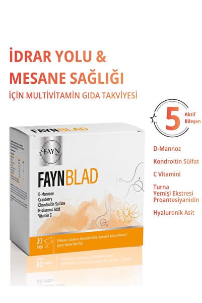FAYNBLAD D-Mannoz Cranberry Kondroitin Sülfat Ve Hyaluronik Asit 30 Saşe