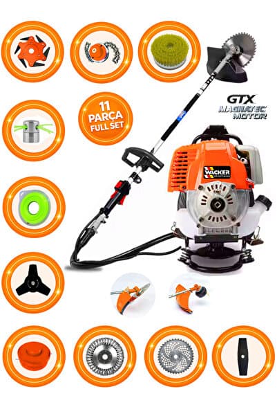 German TX-462 MAX Seri Sırt Tipi Benzinli Ot Çalı Çim Biçme Tırpanı+ 11 PCS Full Set Hali Yıkamalı