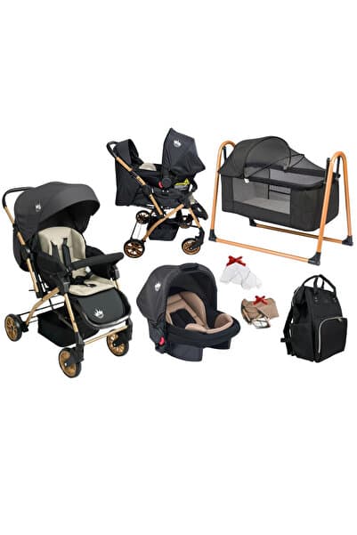 4 Baby Aqua Çift Yönlü Bebek Arabası Puset Çanta Beşik Fırsat Seti Antrasit