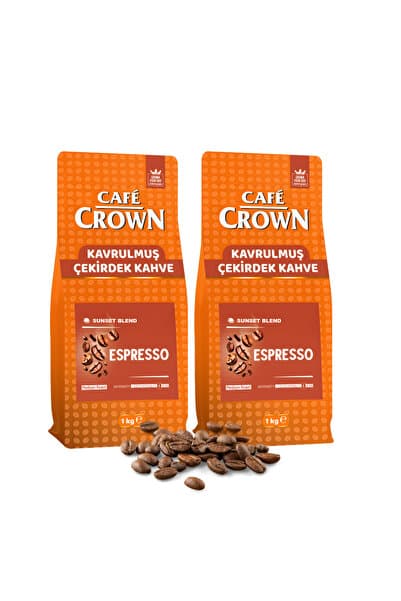 Cafe Crown Çekirdek Kahve 2x1kg (Medium Roast, Sunset Blend,Espresso)