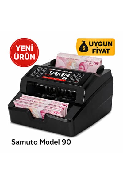 Samuto 90 model para sayma makinası türklirasi karışık sayma (usd euro)adet sayma müşteri ekranlı