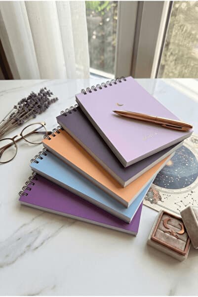 AKILLICA 5'li Defter Set 10 X 13,5 Cm Çizgisiz Defter Karton Kapak Spiralli Defter Notebook