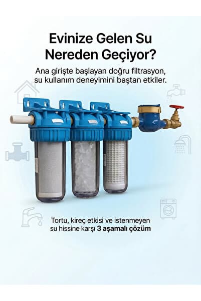 Bina Girişi 10" Filtrasyon Sistemi | Ana Giriş Su Filtresi | Temiz Ve Sağlıklı Su (FİLTRE DAHİL)