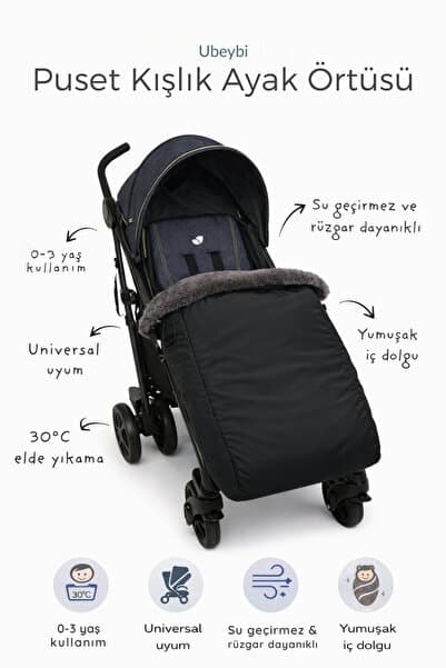 ubeybi Universal Kışlık Puset Ayak Örtüsü - Su Geçirmez Rüzgar Dayanıklı Sıcak Polar Bebek Arabası Footmuff 0-3 Yaş