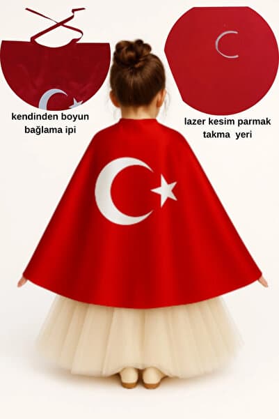 Parti Kırtasiye 23 Nisan Kırmızı Ayyıldız Bayrak pelerin