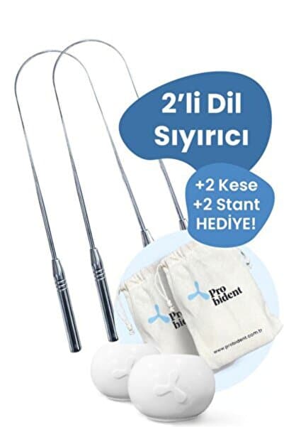 2'li Dil Temizleme Aparatı Paketi + Kese + Stand