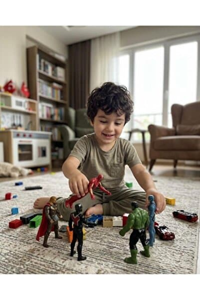 Tıfıl Toys Işıklı 5 Karakterli Eklemleri Hareket Eden Süper Kahraman Figür Oyun Seti