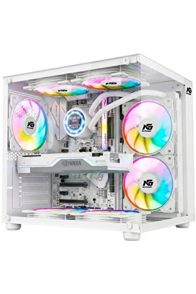 Genel Markalar Orion Cube 3x Tuştan Değişen RGB Fanlı M-Atx Boş Bilgisayar Kasası Beyaz