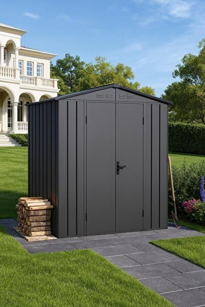 METAL BAHÇE DEPOLAMA EVİ (182X140X220) SİYAH