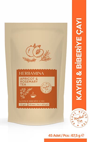 Herbamina Kayısı & Biberiye Karışık Bitki Çayı (APRİCOT & ROSEMARY TEA) 1,5grx45 Saşet